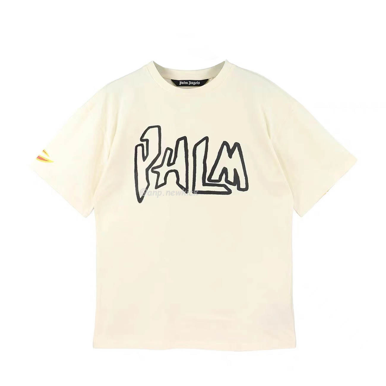 Palm Angels Graffiti Flame T Shirt Shorts Black White (7) - newkick.org